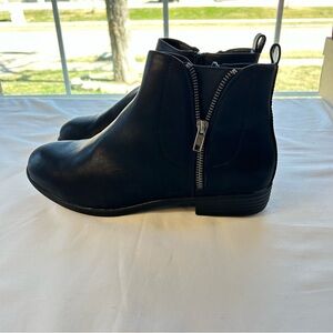 Aukusor Women’s Ankle Black Boots With Zippers On Both Sides Sz 10W